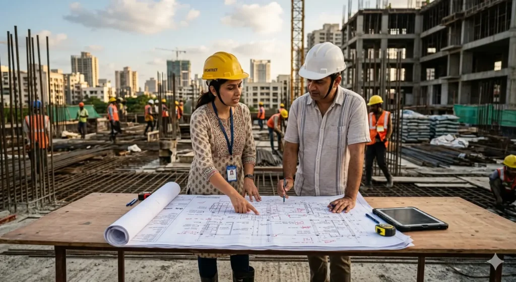 Professional architectural supervision for Pusad home construction