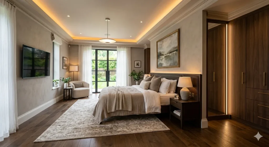 High End Residential Renovation in Yavatmal 3 Renovated bedroom interior in Yavatmal house