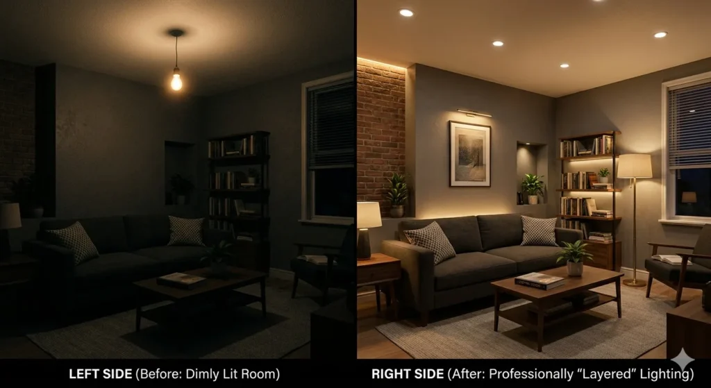 Single source lighting vs. professional layered lighting design