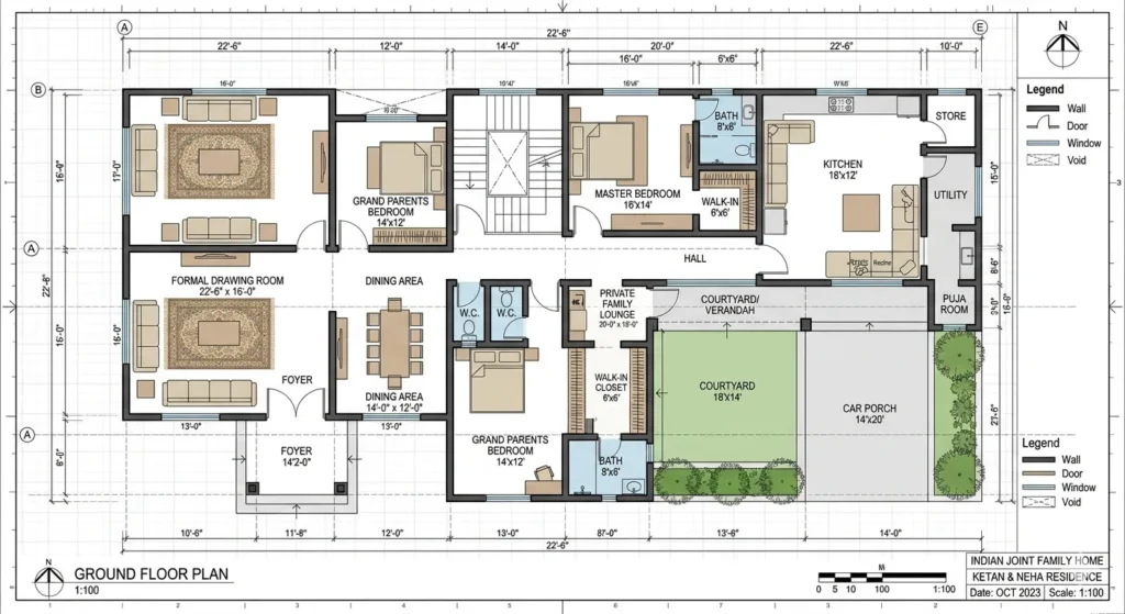 Spatial planning for joint family homes in Yavatmal