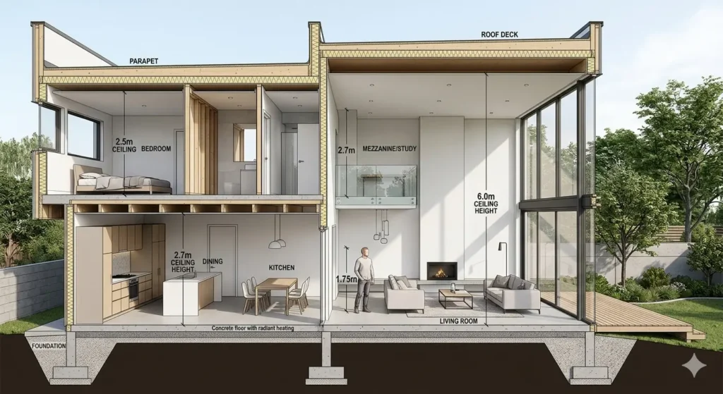 Spatial volume and proportion design for luxury bungalows