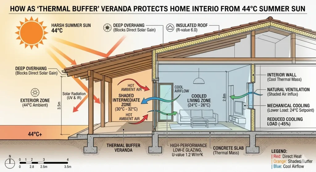 Strategic veranda design for heat management in Yavatmal