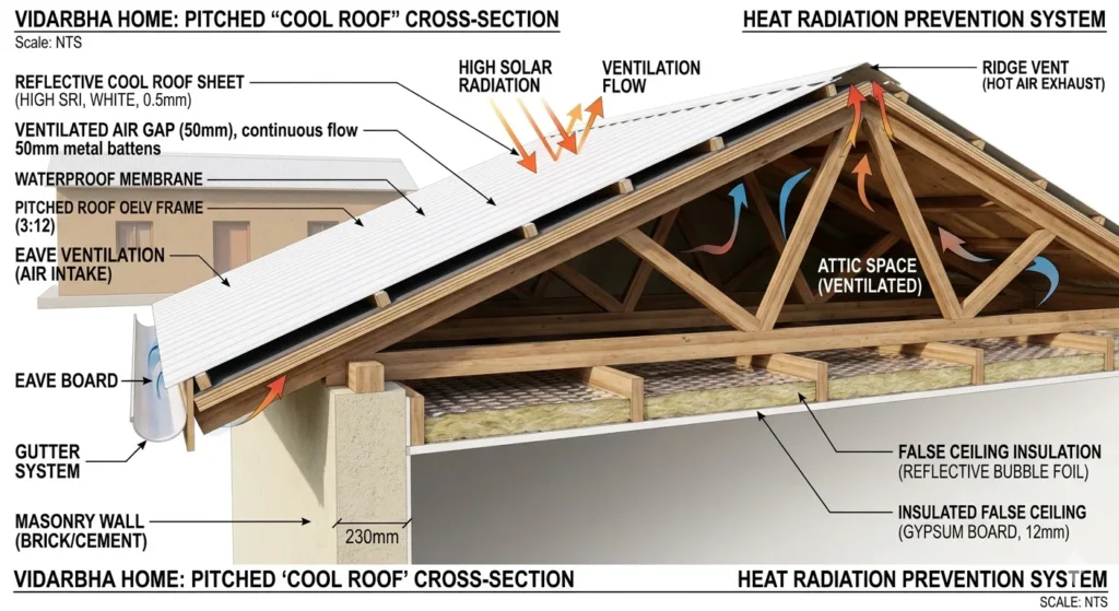 Sustainable roof design for heat management in Ralegaon homes