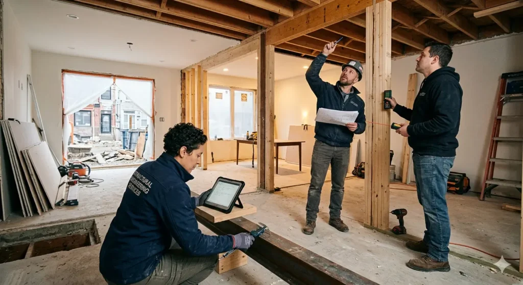 Home Renovation Cost in Nagpur Explained 3 Team conducting a structural assessment for a home renovation project in Nagpur