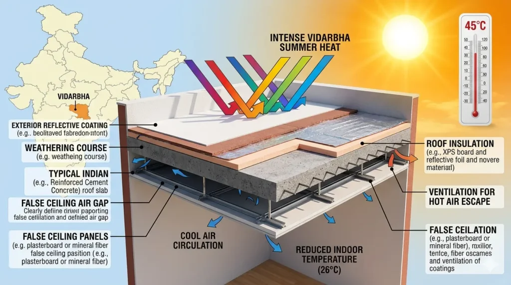 Thermal insulation strategy for Pusad duplex upper floors