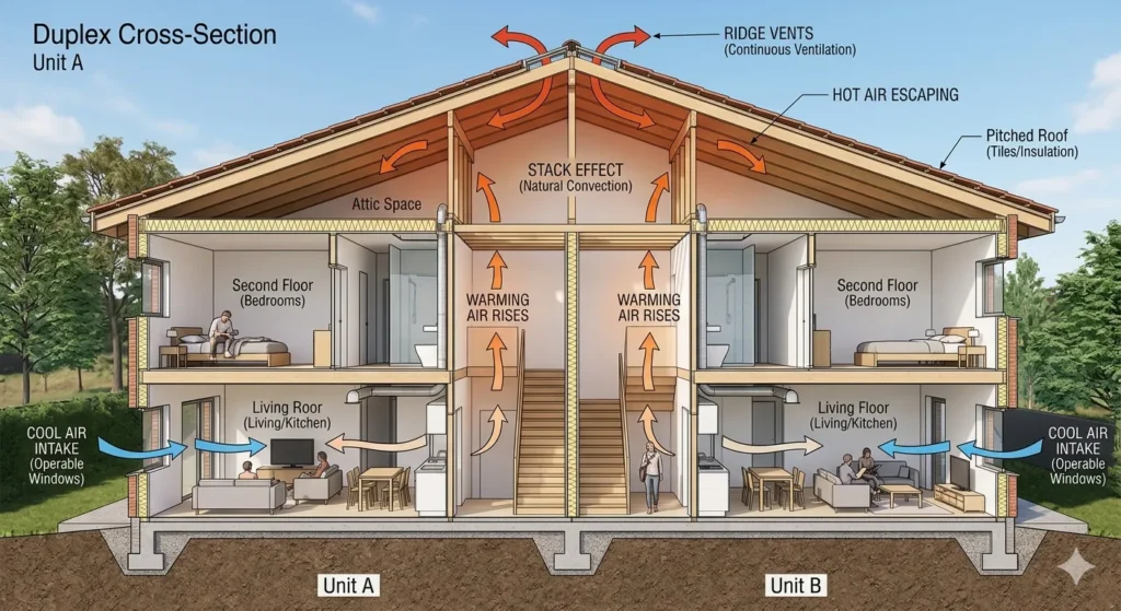 Thermal ventilation and heat management for Ghatanji duplexes
