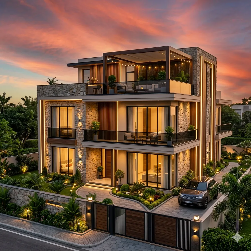 Top G+2 Villa Designs in Gachibowli Hyderabad