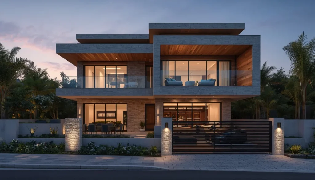 Futuristic Contemporary Duplex Elevation 1