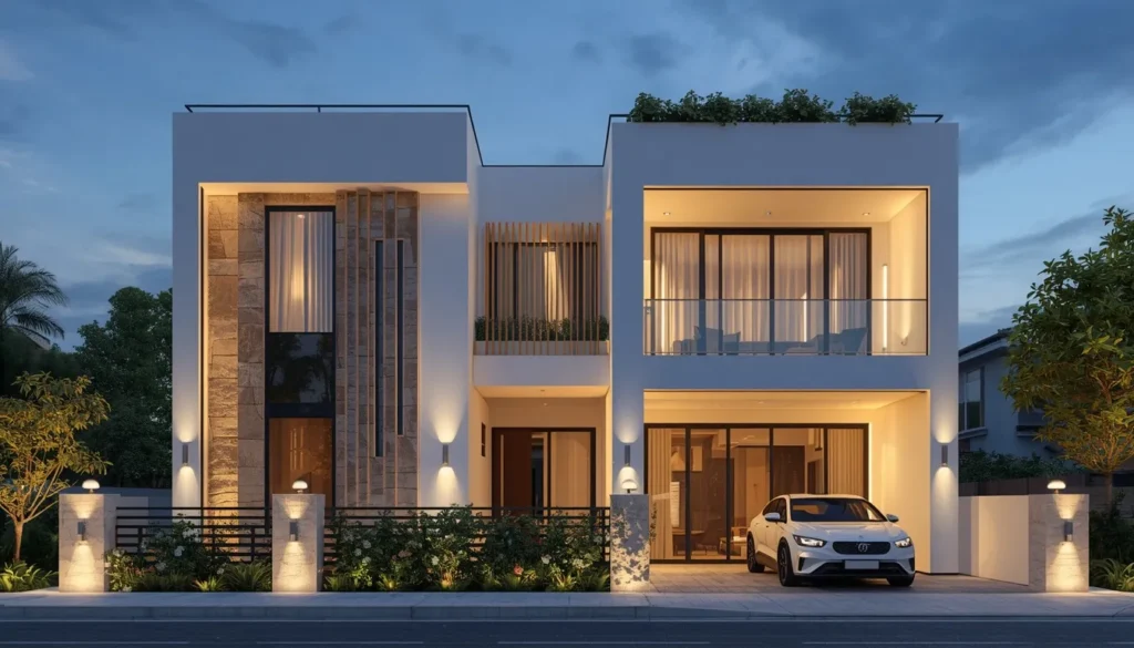 Futuristic Contemporary Duplex Elevation