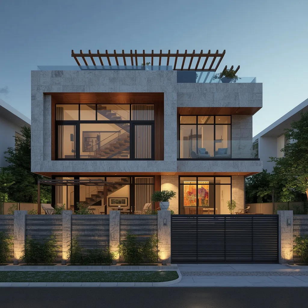 Top Duplex House Architects in Adilabad 4 High End Contemporary Duplex Villa with Grand Facade