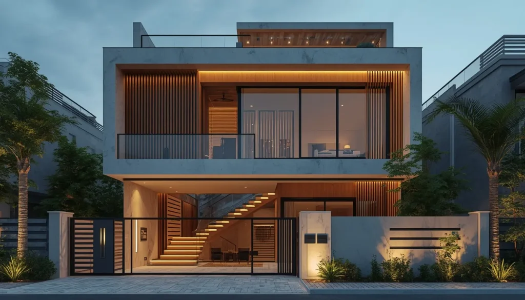 Modern Villa Architects in Ner Parsopant 3 High End Contemporary Duplex for Urban Plot