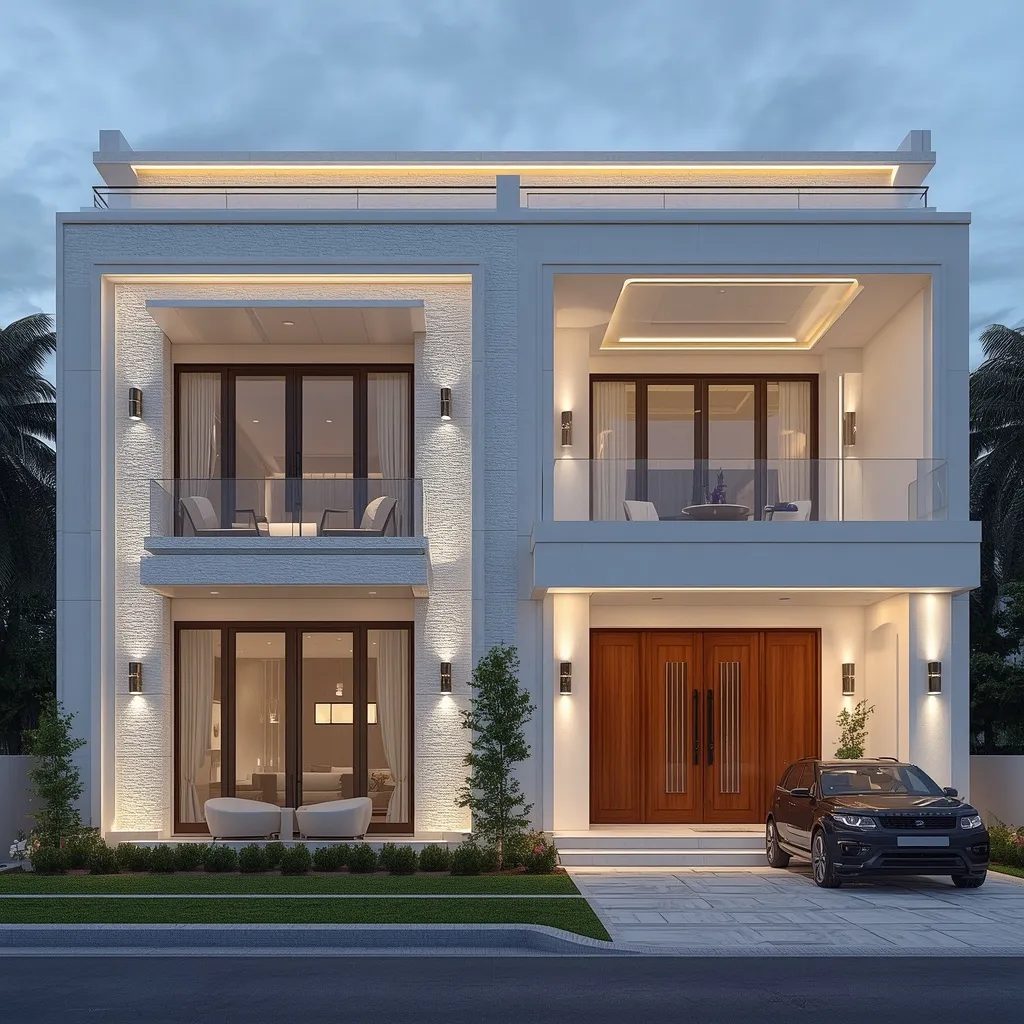 Mega Luxury Duplex Exterior with Resort Feel