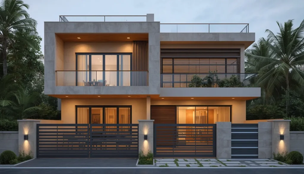 Modern Indian Duplex with Elegant Facade