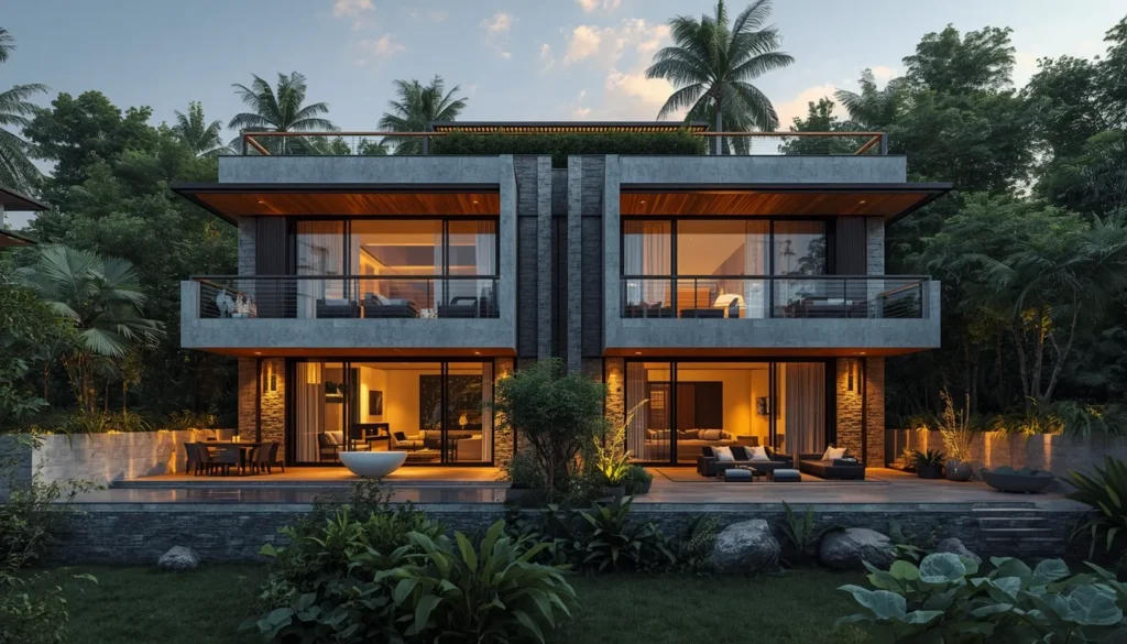 Nature Inspired Luxury Duplex Elevation